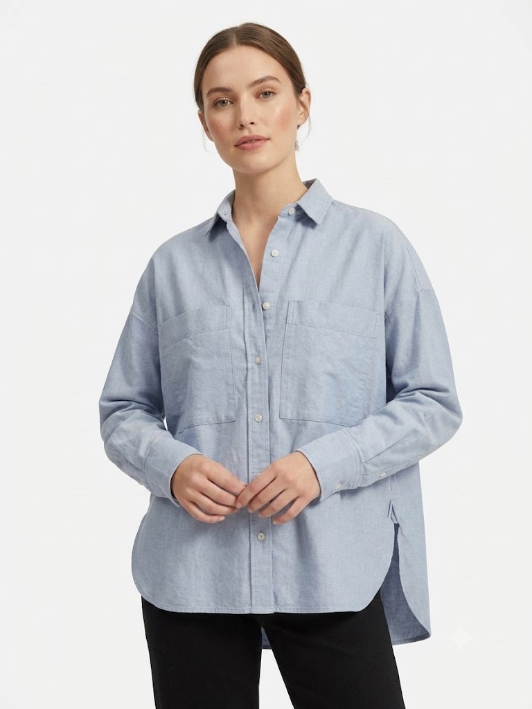 Everlane Organic Cotton Oversized Button-Up Shirt Size Xs